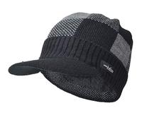 Ruphedy Uomo Berretto in Maglia Vello Foderato Invernale Cappelli con Visiera B319 (B338-Nero)