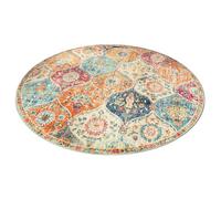 rupusiner Tappeto fiore stampata in etnico velluto non slittata traspirante moquette rotondo isolamento senza odore isolante tappeti lavabili morbidi per soggiorno, piccolo tappeto rotondo 39.37x39.3