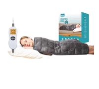 Ruqiji - Cuscinetto termico con peso di 17 x 33 pollici, 5 libbre con 12 impostazioni di temperatura e display del conto alla rovescia, sollievo dal dolore per schiena, collo, spalle, addome/gambe