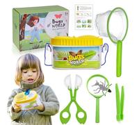 Ruqingg Kit Catcher di Farfalla per Bambini 6 Pezzi/Set Kit Cattura Farfalla Habitat del Custode della casa con ingrandimento, pinzette, Cather, Net & Guida per esplorazione Scienza 1