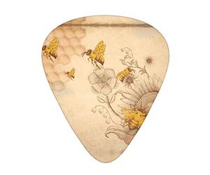 Rural Honey Bees Flowers Plettri per chitarra Set da 12 pezzi per chitarra acustica, chitarra elettrica, contrabbasso, ukulele
