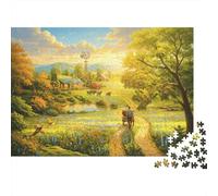 Rural Scenery 1000 Pezzi Puzzle Materiale Riciclabile Paper Golden Meadow Anziani Puzzles Accessori per Giochi di Festa Ottimo Idea Regalo for Donne And Uomini Both 38x26cm/1000pcs