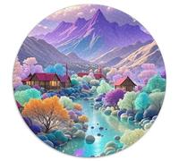 Rural Scenery 1000 Pieces Round Puzzles Creative Jigsaw Impossible Hard Difficult Challenging for Adults And Kids Unique Challenge Game 1000pcs (67.5x67.5cm)