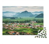 Rural Scenery Puzzle 1000Pezzi Riciclabile Materiale Rice Fields Anziani Puzzles Impossibile Difficile Difficile Stimolante Educativo Gioco for Uomini 38x26cm/1000pcs