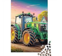 Rural Tractor Scene 1000 Pezzi Carta Vintage Farm Landscape Art Puzzle Per Adolescenti Resistente Ai Graffi Allenamento Cerebrale Regalo Di Compleanno 52x38cm/1000pcs