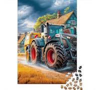 Rural Tractor Scene 1000 Pezzi Carta Vintage Farm Landscape Art Puzzle Per Adolescenti Resistente Ai Graffi Allenamento Cerebrale Regalo Di Compleanno 70x50cm/1000pcs