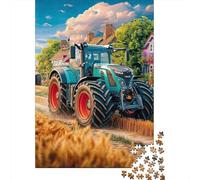 Rural Tractor Scene 1000 Pezzi Cartone Vintage Farm Landscape Art Puzzle Per Adulti Resistente Ai Graffi Momento Di Relax Regalo Per Famiglia Ecologico 52x38cm/1000pcs