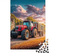 Rural Tractor Scene 1000 Pezzi Cartone Vintage Farm Landscape Art Puzzle Per Famiglie Resistente Ai Graffi Attività Senza Schermo Anti-stress Relax 38x26cm/1000pcs