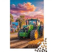Rural Tractor Scene 1000 Pezzi Cartone Vintage Farm Landscape Style Puzzle Familiare Per Adolescenti Resistente Ai Graffi Anti-stress Allenamento Cerebrale 38x26cm/1000pcs