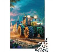 Rural Tractor Scene 1000 Pezzi Cartone Vintage Farm Landscape Style Puzzle Familiare Per Adolescenti Resistente Ai Graffi Anti-stress Allenamento Cerebrale 38x26cm/1000pcs