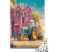 Rural Tractor Scene 1000 Pezzi Vibrant Urban Fantasy Art Cartolina Premium Set Di Puzzle Sfida Del Gioco Educativo Presente Divertente Pacchetto Valore Decorazione Murale 52x38cm/1000pcs