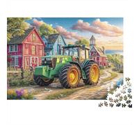 Rural Tractor Scene 1000 Pezzi Vintage Farm Landscape Style Cartolina Premium Set Di Puzzle Puzzle Per Adulti Sfida Del Gioco Educativo Presente Divertente Pacchetto Valore 70x50cm/1000pcs