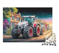 Rural Tractor Scene 1000Pc Puzzle for Adults & Kids Digital Art Style Vibrant Fun Present & Activity for Home Age 12 Years Up 70x50cm/1000pcs