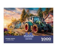 Rural Tractor Scene Cardboard Vintage Countryside Painting Smooth Edged Pieces, Great Indoor Activity for Solo Play And Family Bonding Time 70x50cm/1000pcs