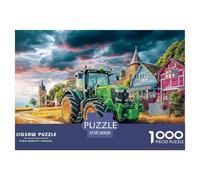 Rural Tractor Scene Durable Interlocking Pieces Vintage Farm Landscape Art Fun Hobby for Spare Time, Evenings, Weekends And Holiday Breaks 38x26cm/1000pcs