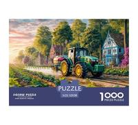Rural Tractor Scene Durable Interlocking Pieces Vintage Farm Landscape Style Fun Hobby for Spare Time, Evenings, Weekends And Holiday Breaks 52x38cm/1000pcs