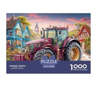Rural Tractor Scene Durable Interlocking Pieces Vintage Farm Vehicle Art Fun Hobby for Spare Time, Evenings, Weekends And Holiday Breaks 52x38cm/1000pcs