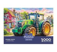 Rural Tractor Scene Durable Paper Construction Vibrant Countryside Illustration Fun Challenging Game, Suitable for Adults And Teenagers in Relaxing Hours 70x50cm/1000pcs