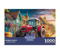 Rural Tractor Scene Durable Paper Construction Vibrant Village Art Style Fun Challenging Game, Suitable for Adults And Teenagers in Relaxing Hours 38x26cm/1000pcs
