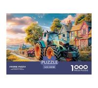 Rural Tractor Scene Durable Paper Construction Vintage Countryside Painting Fun Challenging Game, Suitable for Adults And Teenagers in Relaxing Hours 52x38cm/1000pcs
