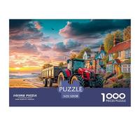 Rural Tractor Scene Durable Paper Construction Vintage Countryside Painting Fun Challenging Game, Suitable for Adults And Teenagers in Relaxing Hours 52x38cm/1000pcs