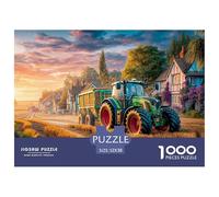 Rural Tractor Scene Durable Paper Construction Vintage Countryside Painting Fun Challenging Game, Suitable for Adults And Teenagers in Relaxing Hours 52x38cm/1000pcs
