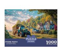 Rural Tractor Scene Durable Paper Construction Vintage Farm Landscape Fun Challenging Game, Suitable for Adults And Teenagers in Relaxing Hours 38x26cm/1000pcs