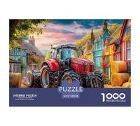 Rural Tractor Scene High Grade Cardboard Vintage Countryside Painting Fun Challenging Game, Relaxing After Work And Busy Days 52x38cm/1000pcs