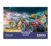 Rural Tractor Scene Non Fading Material Vintage Countryside Painting Fun Relaxing Activity, Reducing Anxiety And Enjoying Calm Time 52x38cm/1000pcs