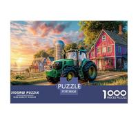 Rural Tractor Scene Pezzi Adattamento Sicuro Farmhouse Sunset Style Scelta Regalo Perfetta Per Compleanni, Anniversari E Occasioni Speciali 38x26cm/1000pcs