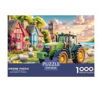 Rural Tractor Scene Pezzi Cartone Ben Realizzati Cartoon Farm Landscape Ottimo Per Allenamento Mentale, Memoria E Relax A Casa 38x26cm/1000pcs