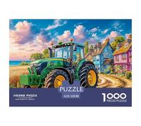 Rural Tractor Scene Precise Cut Pieces Vibrant Countryside Illustration Ideal for Stress Reduction, Mental Calmness And Enjoying Leisure Moments 52x38cm/1000pcs