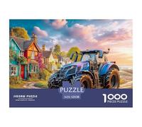 Rural Tractor Scene Precise Cutting Pieces Modern Farm Vehicle Style Eco Friendly Cardboard, Ideal for Stress Relief And Mental Calmness in Daily Life 52x38cm/1000pcs