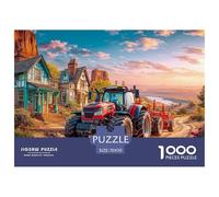 Rural Tractor Scene Precise Cutting Pieces Vintage Farm Landscape Eco Friendly Cardboard, Ideal for Stress Relief And Mental Calmness in Daily Life 70x50cm/1000pcs
