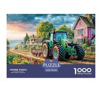 Rural Tractor Scene Premium Paper Vintage Farm Landscape Art Interlocking Design, Ideal Hobby for Stress Relief, Relaxation And Home Entertainment 70x50cm/1000pcs