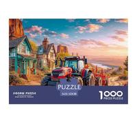 Rural Tractor Scene Puzzle Collezione D'Autore - 1000 Pezzi Ricercati Vintage Farm Landscape Con Eccellenti Rappresentazioni Di Opere D'Arte - Il Regalo Di Festa Per Eccellenza, 14+ 52x38cm/1000pcs