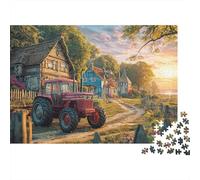 Rural Tractor Scene Puzzle Da 1000 Pezzi Vintage Countryside Painting Puzzle Classici Per Bambini E Adulti 38x26cm/1000pcs
