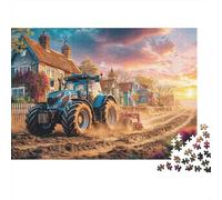 Rural Tractor Scene Puzzle Da 1000 Pezzi Vintage Countryside Painting Sfida Di Ingegno Per Tutte Le Età 70x50cm/1000pcs