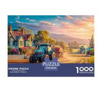 Rural Tractor Scene Puzzle in Stile Museo - 1000 Pezzi Di Fascino Vintage Farm Landscape Con Splendide Illustrazioni Artistiche Da Collezione - Il Regalo Perfetto Per Un Pubblico 14+ 38x26cm/1000pcs