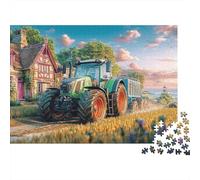 Rural Tractor Scene Puzzle Per Adulti 1000 Pezzi Per Uomini E Donne Vintage Farm Landscape Style Tempo Libero Arredamento Casa Made in Europa Mantenimento Mentale Materiali Ecologici 70x50cm/1000pcs