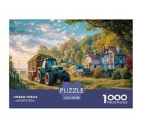 Rural Tractor Scene Puzzle Raffinato Da 1000 Pezzi Vintage Farm Landscape Con Illustrazioni Artistiche Di Alto Livello - Il Regalo Di Festa Perfetto Per Adulti E Bambini Di Tutte Le Età 52x38cm/1000pc