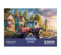Rural Tractor Scene Puzzle Raffinato Da 1000 Pezzi Vintage Farm Vehicle Style Con Illustrazioni Artistiche Di Alto Livello - Il Regalo Di Festa Perfetto Per Adulti E Bambini Di Tutte Le Età 52x38cm/10