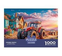 Rural Tractor Scene Quality Construction Vibrant Sunset Landscape Ideal Gift for Puzzle Fans, Adults And Teenagers Who Love Brain Games 52x38cm/1000pcs