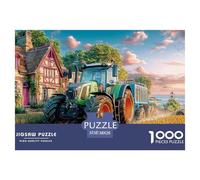 Rural Tractor Scene Quality Construction Vintage Farm Landscape Style Ideal Gift for Puzzle Fans, Adults And Teenagers Who Love Brain Games 38x26cm/1000pcs