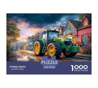 Rural Tractor Scene Safe Cardboard Material Vintage Countryside Painting Fun Challenging Experience, Great for Adults And Older Teenagers Alike 70x50cm/1000pcs