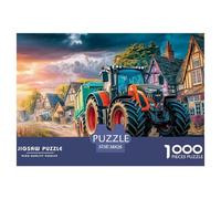 Rural Tractor Scene Safe Cardboard Material Vintage Countryside Painting Fun Challenging Experience, Great for Adults And Older Teenagers Alike 38x26cm/1000pcs