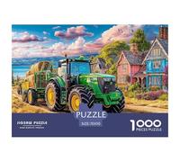 Rural Tractor Scene Securely Fitted Pieces Vibrant Countryside Illustration Suitable for Long Hour Relaxation, Brain Training And Personal Leisure Time 70x50cm/1000pcs