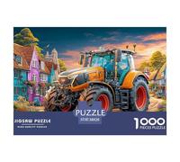 Rural Tractor Scene Securely Fitted Pieces Vibrant Village Landscape Suitable for Long Hour Relaxation, Brain Training And Personal Leisure Time 38x26cm/1000pcs