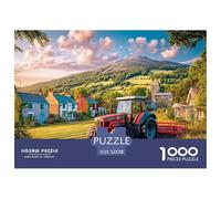 Rural Tractor Scene Securely Fitted Pieces Vintage Countryside Painting Suitable for Long Hour Relaxation, Brain Training And Personal Leisure Time 52x38cm/1000pcs