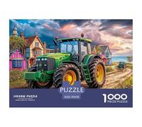Rural Tractor Scene Securely Fitted Pieces Vintage Farm Landscape Art Suitable for Long Hour Relaxation, Brain Training And Personal Leisure Time 70x50cm/1000pcs